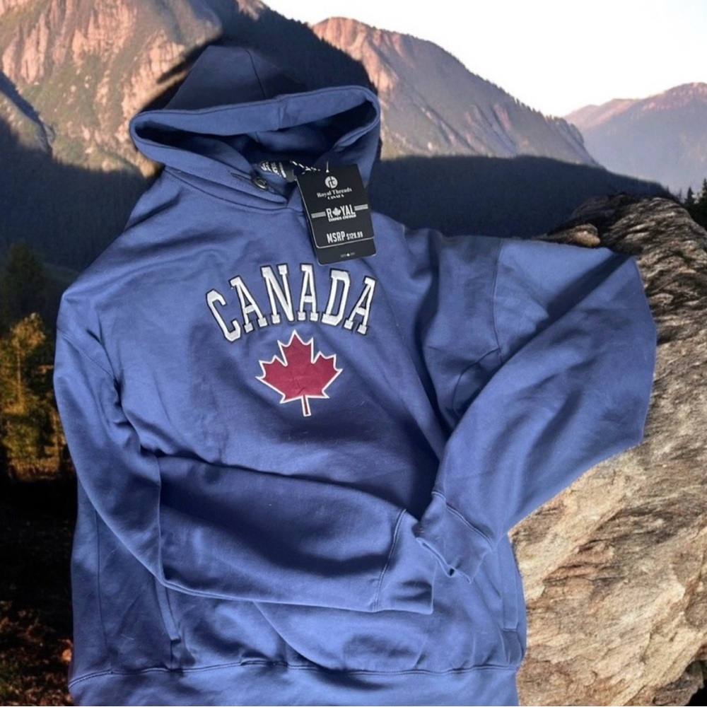 NWT Royal Threads Blue Canada Hoodie 4XL